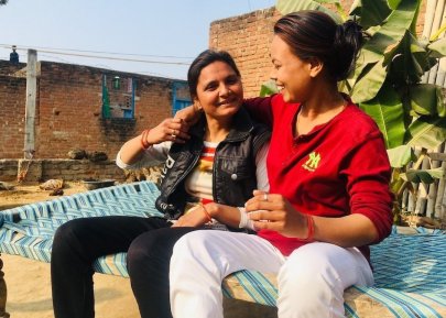 deepshika (l) and abhilasha (r) in hamirpur