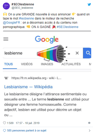 SEO Lesbienne Google Victory